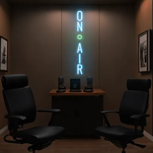 On Air Vertical Neon Sign - Custom Patch