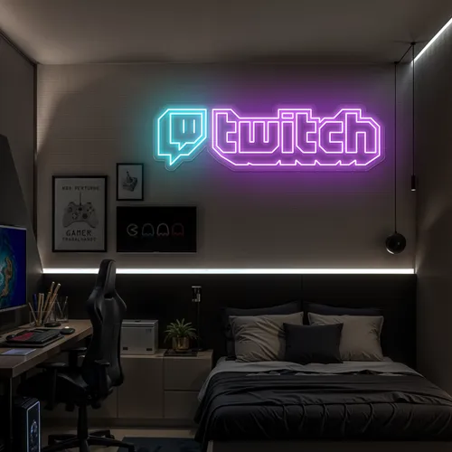 Twitch Streaming Setup Neon Sign - Custom Patch