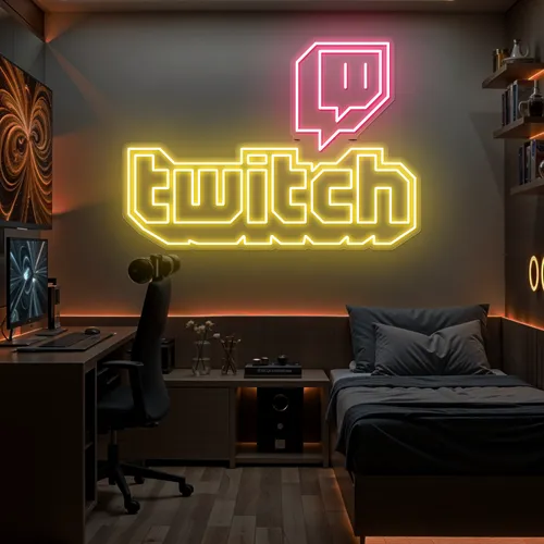 Twitch Bold Glow Neon Sign - Custom Patch