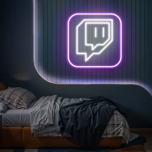 Twitch Logo Bedroom Neon Sign - Custom Patch