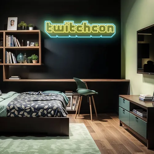 TwitchCon Bedroom Aesthetic Neon Sign - Custom Patch