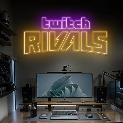 Twitch Rivals Gaming Setup Neon Sign - Custom Patch