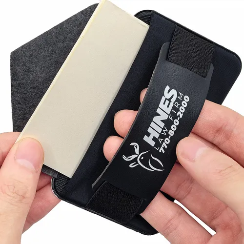 Leather Phone Wallet with Hand Grip - Custom Patch
