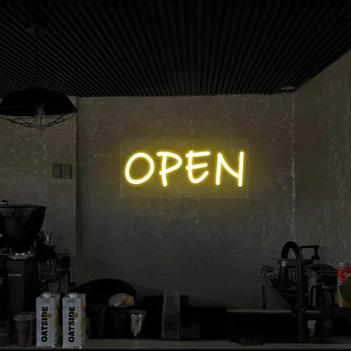 Open Neon Sign (small handwritten style) - Custom Patch