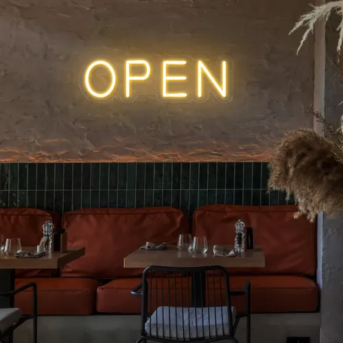 Open Block Neon Sign - Custom Patch