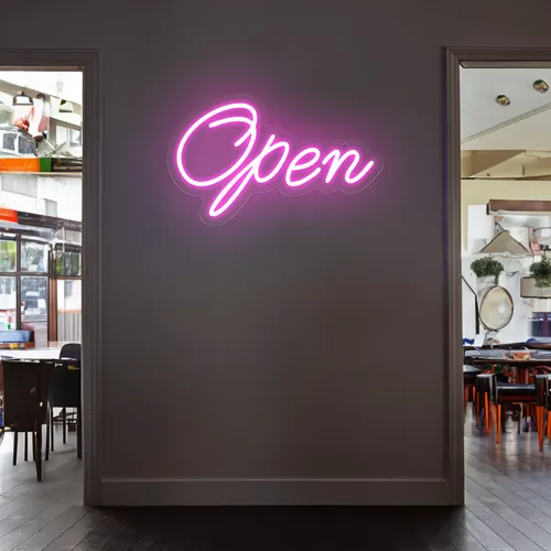 Open Script Neon Sign - Custom Patch
