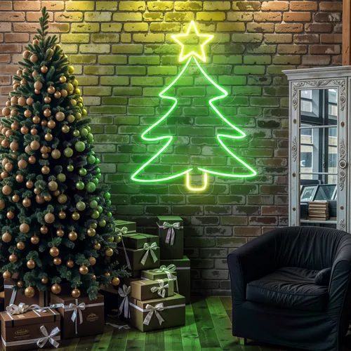 Mini Christmas Tree Neon Sign - Custom Patch