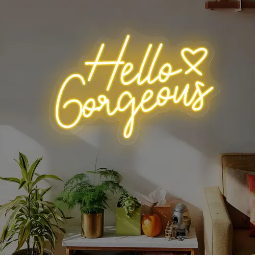 Hello Gorgeous Neon Sign - Custom Patch