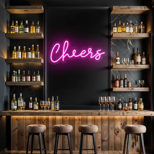 Mini Cheers Neon Sign - Custom Patch