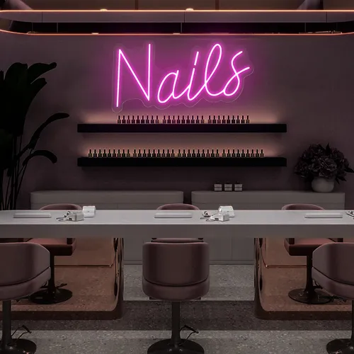 Nails Script Neon Sign - Custom Patch