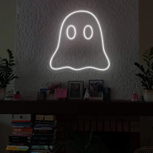 Mini Ghost Neon Sign - Custom Patch