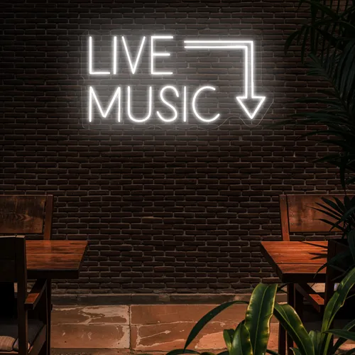 Live Music Neon Sign - Custom Patch