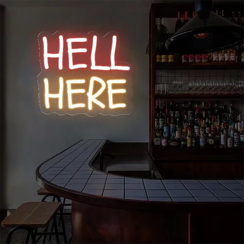 Hell Here Neon Signs - Custom Patch