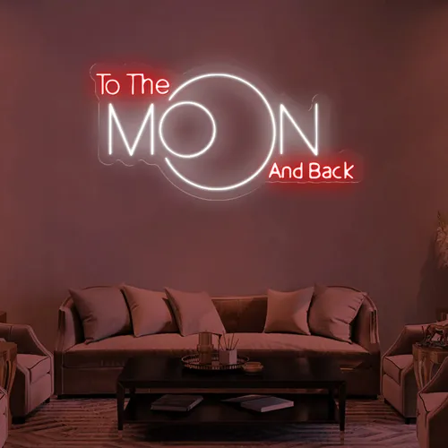 To The Moon and Back Neon Sign - Custom Patch