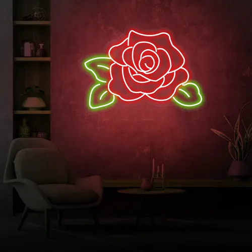 Rose Neon Sign - Custom Patch
