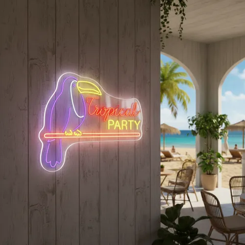 Tropical Party Neon Sign - Custom Patch