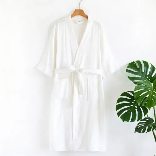 4 Layer Gauze Cotton Bathrobes - Custom Patch
