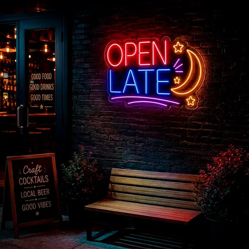 Custom Open Late Neon Signs - Custom Patch
