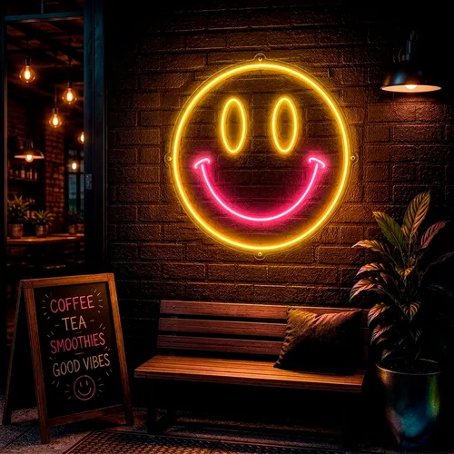 Custom Smiley Face Neon Signs - Custom Patch