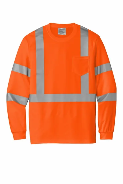 CornerStone ANSI 107 Class 3 Mesh Long Sleeve Tee. CS203 - Custom Patch