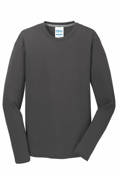 Port & Company Long Sleeve Performance Blend Tee. PC381LS - Custom Patch