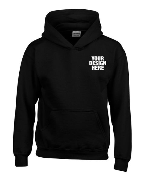 Gildan Youth Heavy Blend 8 oz., 50/50 Hooded Sweatshirt - Custom Patch