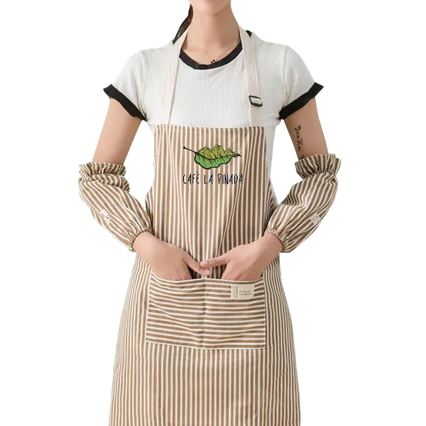 Striped Cotton and Linen Apron - Custom Patch