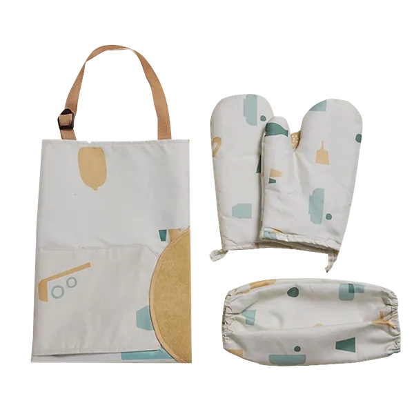 Striped Three-Piece Apron - Custom Patch