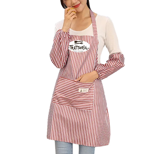 Waterproof Polyester Stripe Apron - Custom Patch