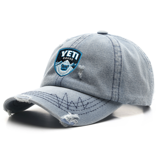 Modern Tattered Denim Cap - Custom Patch