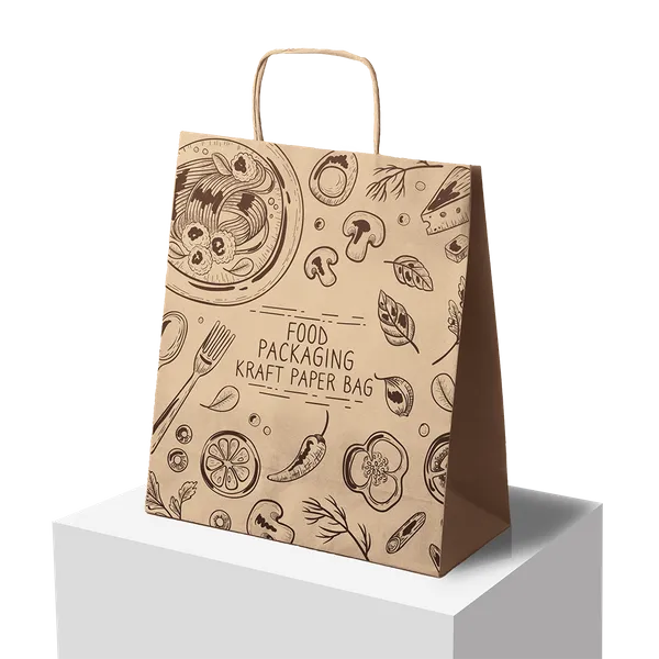 Kraft Paper Packaging Bag - Custom Patch