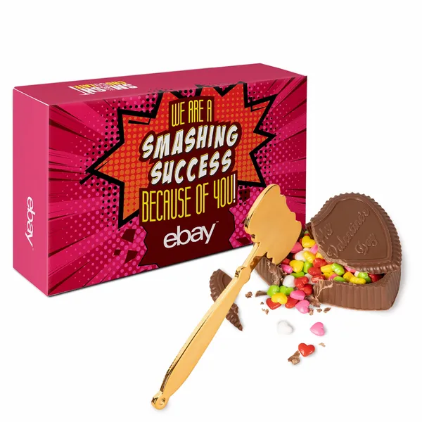 Smash Chocolate Heart with Candy Hearts - Custom Patch