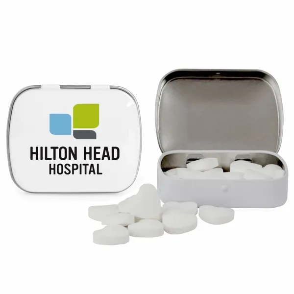 Domed Tin with Heart Shaped Mints - Custom Patch