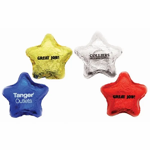 Imprinted Chocolate Foiled Stars - Custom Patch