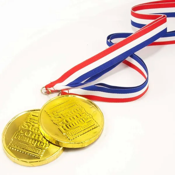 Wrapped Chocolate Medallion with Ribbon - Custom Patch