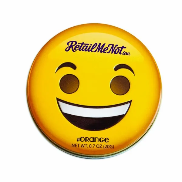 Smiley Face Emojy Tin with Orange Mints - Custom Patch
