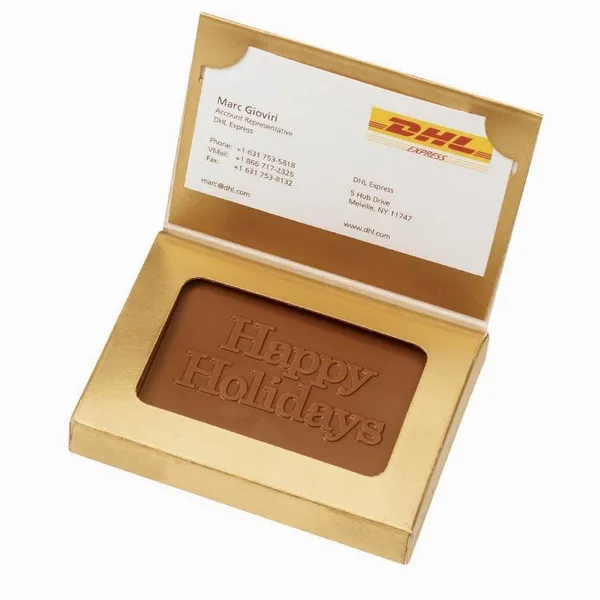 Molded Chocolate in Business Card Gift Box - Custom Patch