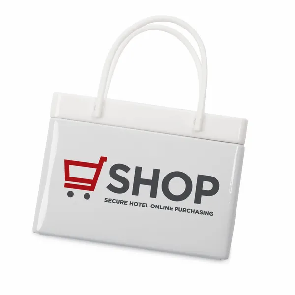 White Shopping Bag Tin - Custom Patch
