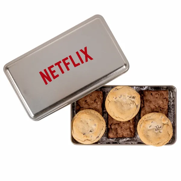 Fresh Beginnings Fudge Brownies & Chocolate Chip Cookies in Tin - Custom Patch