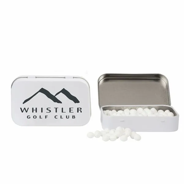Rectangular Tin with Golf Ball Shaped Mints - Custom Patch