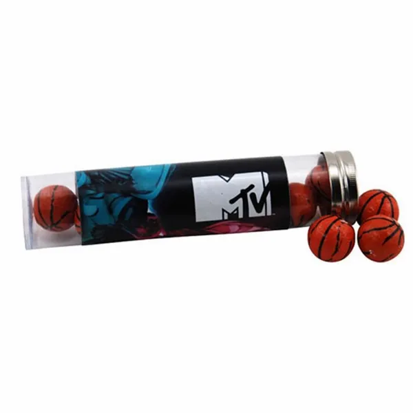 Tube with Chocolate Basketballs 6" tube - Custom Patch