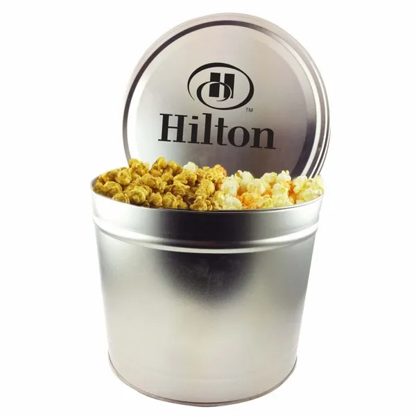 Two Gallon Popcorn Tin - Trio Popcorn - Custom Patch