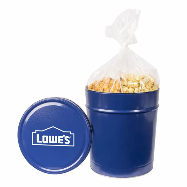 Three and a Half Gallon Popcorn Tin - Trio Popcorn - Custom Patch