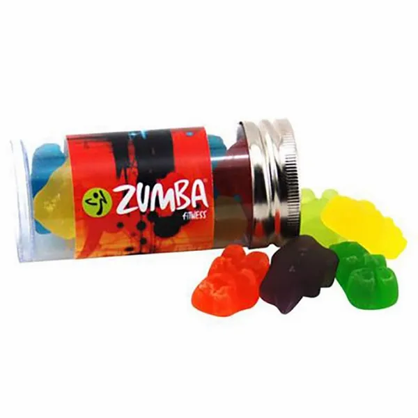 Clever Candy Small 3" Candy Tube with Gummy Bears - Custom Patch