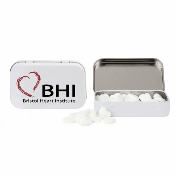 Rectangular Tin with Heart Shaped Mints - Custom Patch