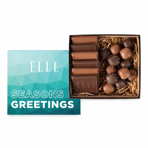 6 Piece Cookie and Confection Gift Box with Sea Salt Caramels-Full Color - Custom Patch