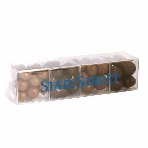 4 Cube Acetate Gift Box with Chocolate Covered Treats - Custom Patch