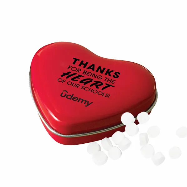 Sweet Heart Mint Tin With Micromints - Custom Patch
