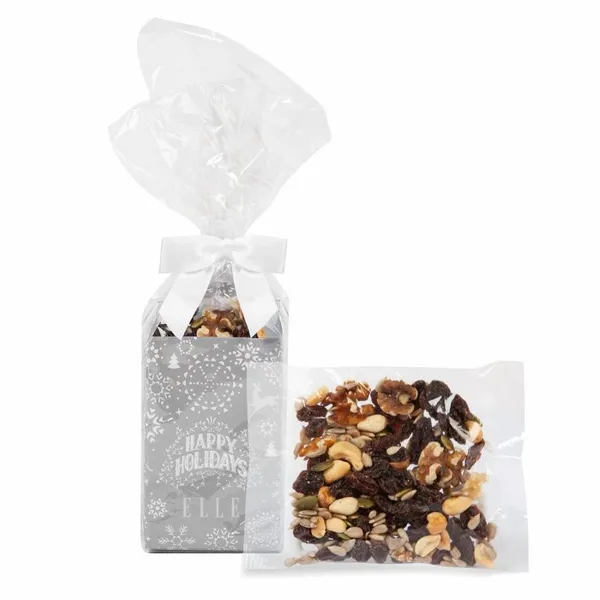Holiday Gift Tote with Raisin Nut Trail Mix - Custom Patch