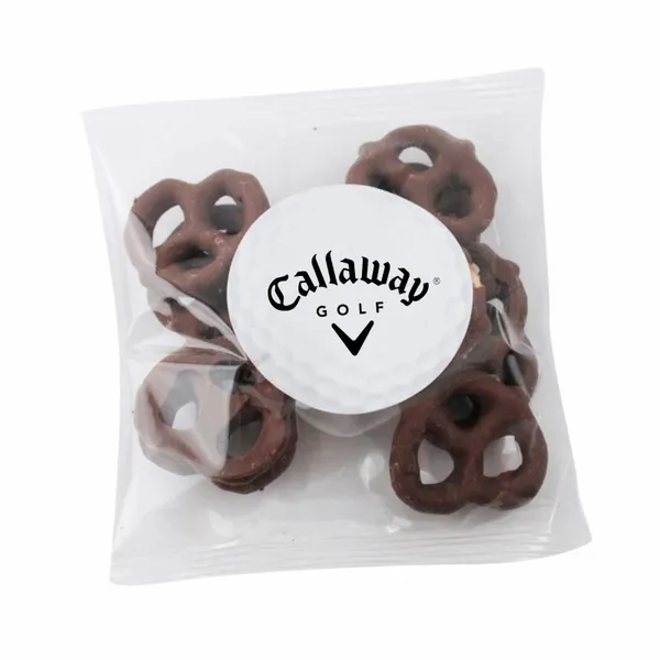 2oz. Handfuls - Milk Chocolate Mini Pretzels - Custom Patch